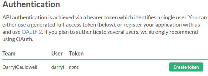 Slack OAuth2 Token