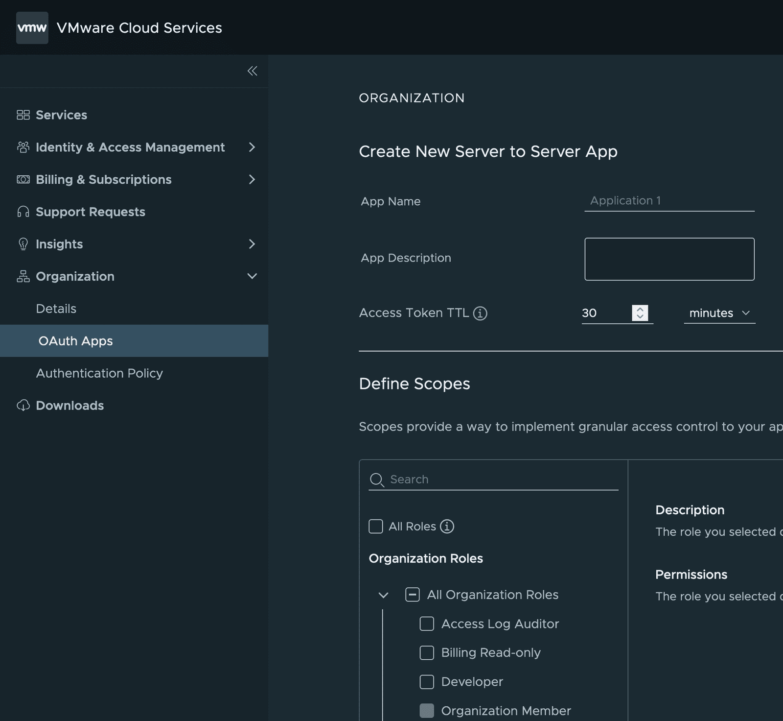 Adding a Organization Role to a Server to server app